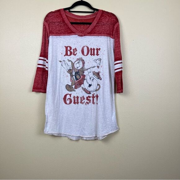 Disney Other - Disney Shirt Sleepshirt Be our Guest Red and White with Graphic Print Size M